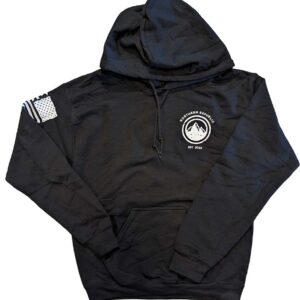 Front of Black hoodie with white Northern Republic logo